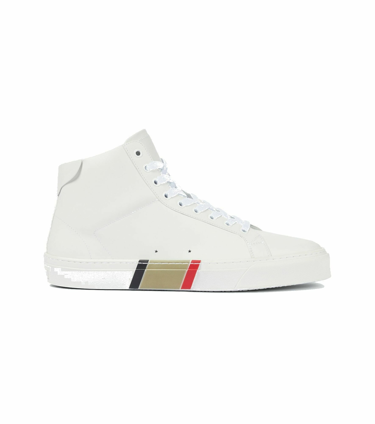 【BURBERRY】HIGH TOP SNEAKERS Pre-owned BURBERRY Men's Leather Check High Top Sneakers