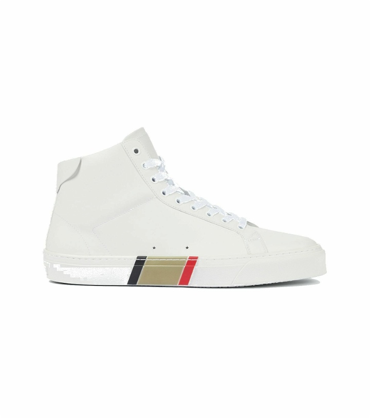Photo: Burberry - Rangleton high-top leather sneakers