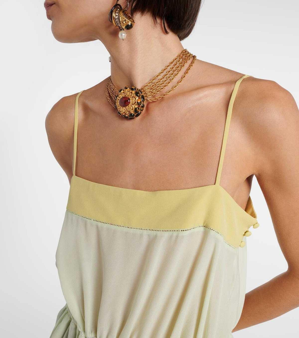 Chloé Ruffled silk romper