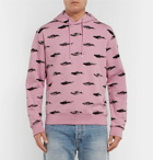 McQ Alexander McQueen - Printed Loopback Cotton-Jersey Hoodie - Men - Pink