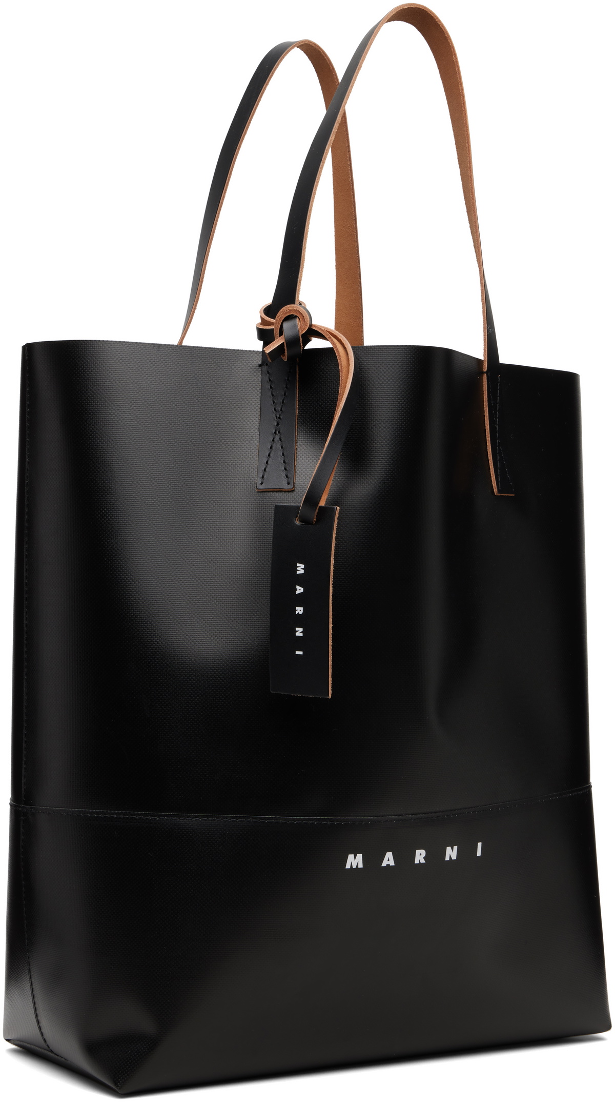 Marni Black 'Marni Tag' Open Shopper Tote