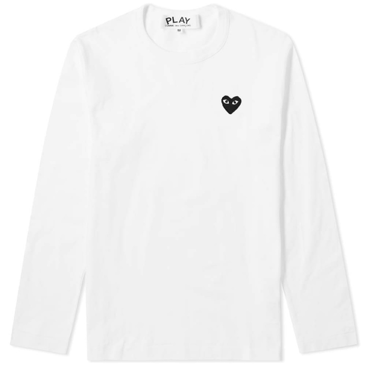 Photo: Comme des Garçons Play Men's Long Sleeve T-Shirt in White/Black