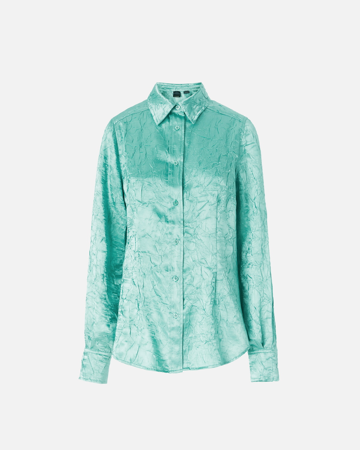 Pinko Crinkled Satin Shirt Mint Cream