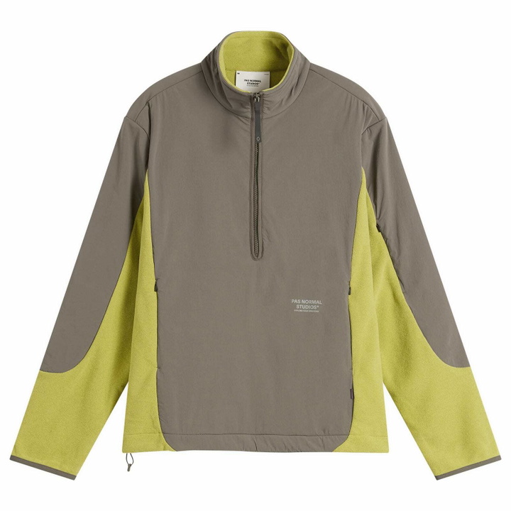 Photo: Pas Normal Studios Men's Off-Race Light Half-Zip Fleece in Moss Green