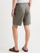 RUBINACCI - Manny Pleated Virgin Wool and Linen-Blend Twill Shorts - Gray - IT 46