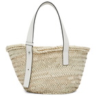Loewe Beige and White Small Basket Tote