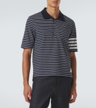 Thom Browne 4-Bar striped cotton polo shirt