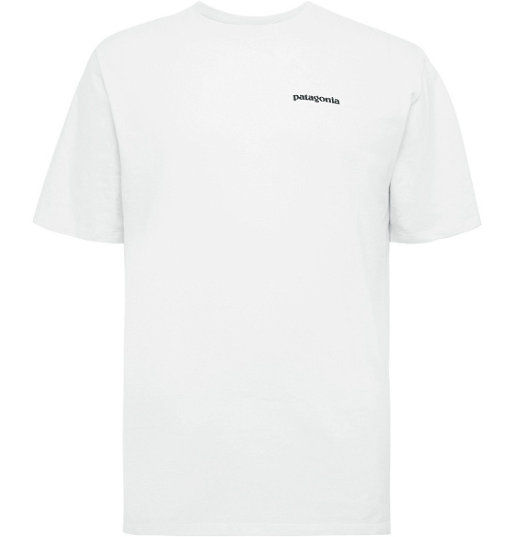 Photo: Patagonia - Responsibili-Tee P-6 Logo-Print Recycled Cotton-Blend Jersey T-Shirt - White