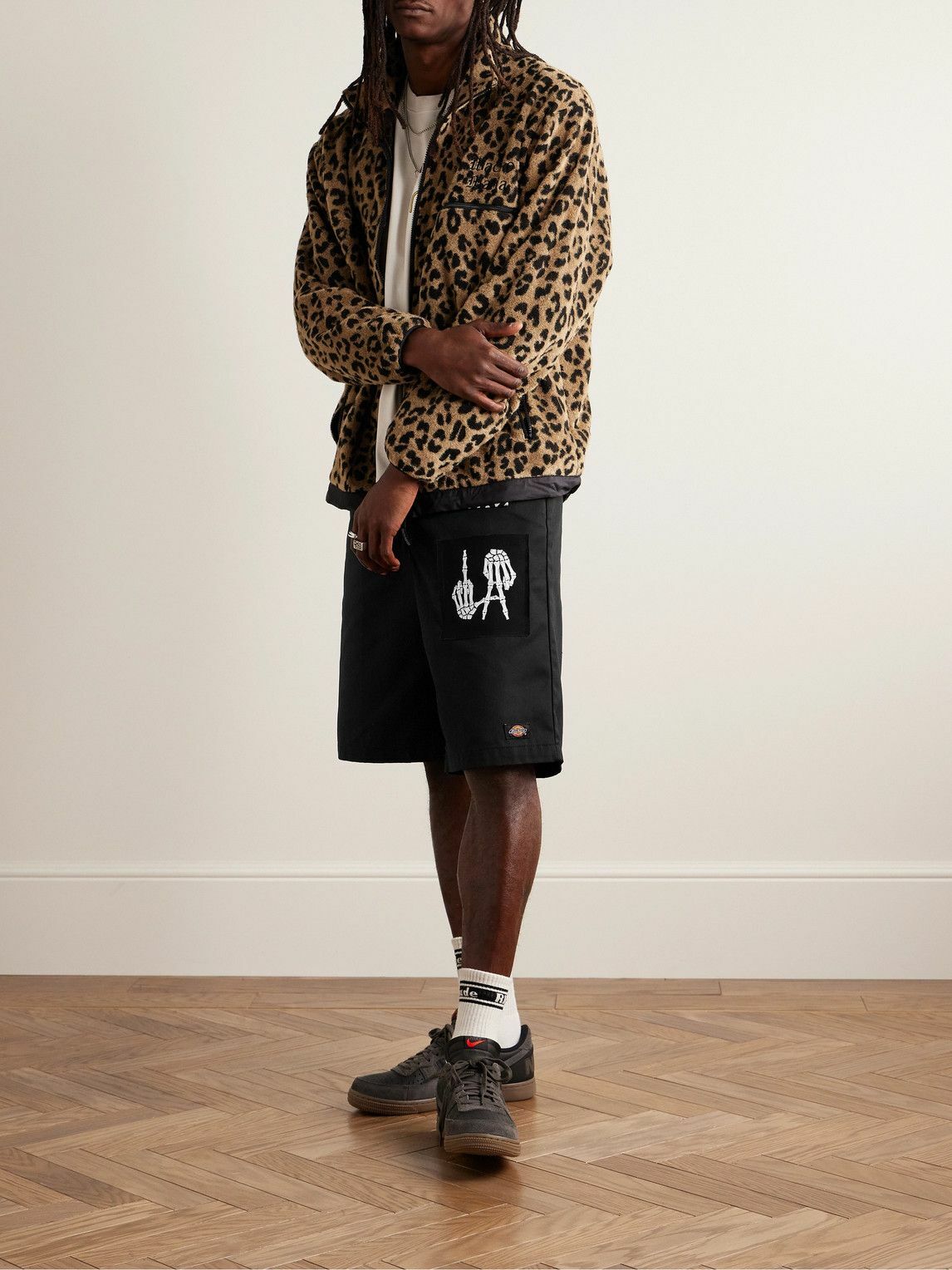 Local Authority LA - Dickies® LA Bones FUFC Straight-Leg Logo-Appliquéd Twill Shorts - Black