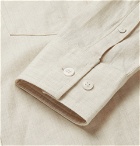 NN07 - Levon Button-Down Collar Brushed Cotton-Flannel Shirt - Ecru