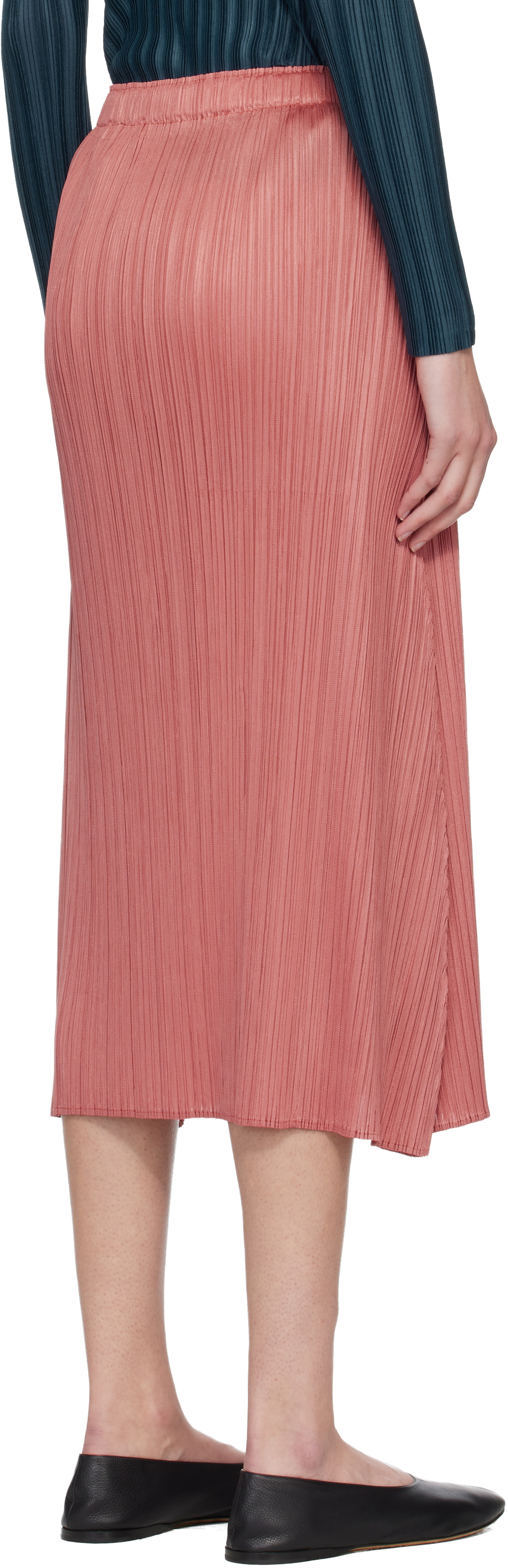 PLEATS PLEASE ISSEY MIYAKE Pink Monthly Colors October Maxi Skirt