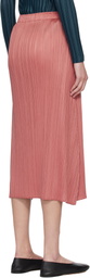 PLEATS PLEASE ISSEY MIYAKE Pink Monthly Colors October Maxi Skirt