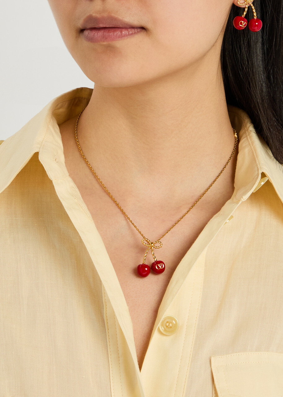 Valentino Chez Enamalled Necklace - Gold - One Size