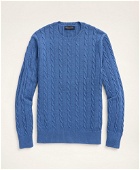 Brooks Brothers Men's Big & Tall Supima Cotton Cable Crewneck Sweater | Dark Blue Heather