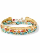 Peyote Bird - Set of Three Gold-Plated Multi-Stone Bracelet