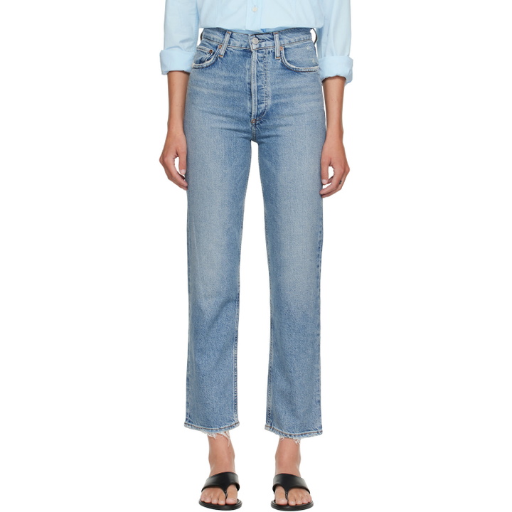 Photo: AGOLDE Blue 90's Pinch Waist Crop Jeans