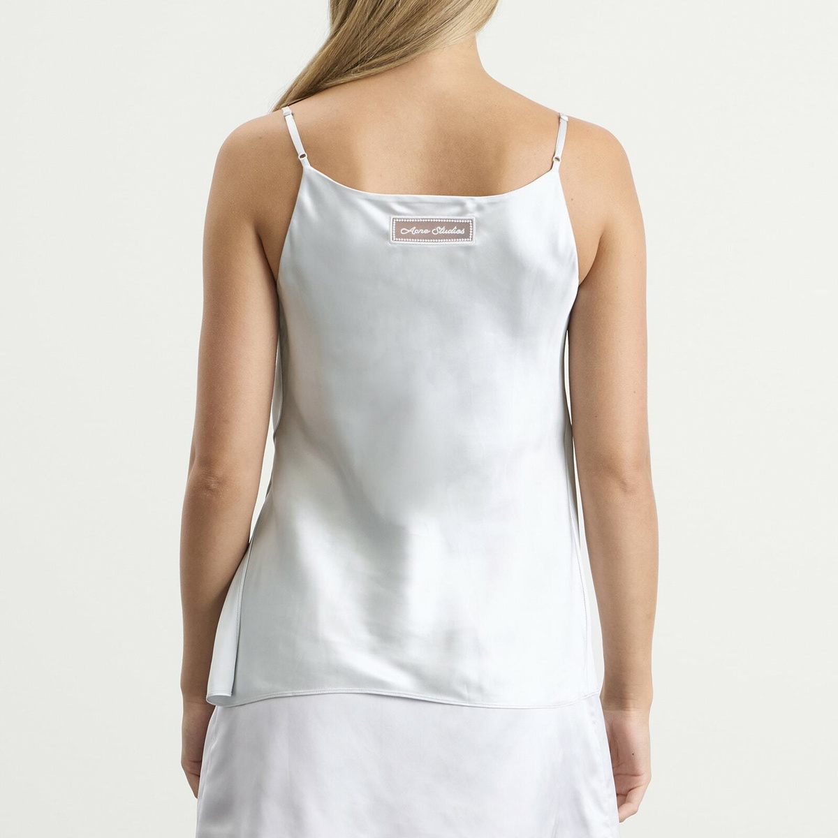 Acne Studios Women's Temi Shiny Satin Cami Top in Ice Blue