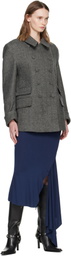 AARON ESH Gray Wool Peacoat