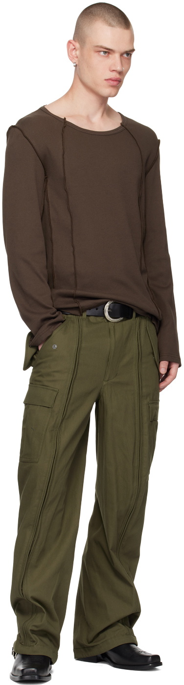 NVRFRGT Brown Crewneck Long Sleeve T-Shirt