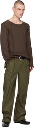 NVRFRGT Brown Crewneck Long Sleeve T-Shirt