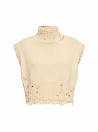 MARNI - Distressed Cotton Knit Turtleneck Vest
