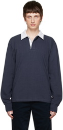 rag & bone Navy Garment-Dyed Polo