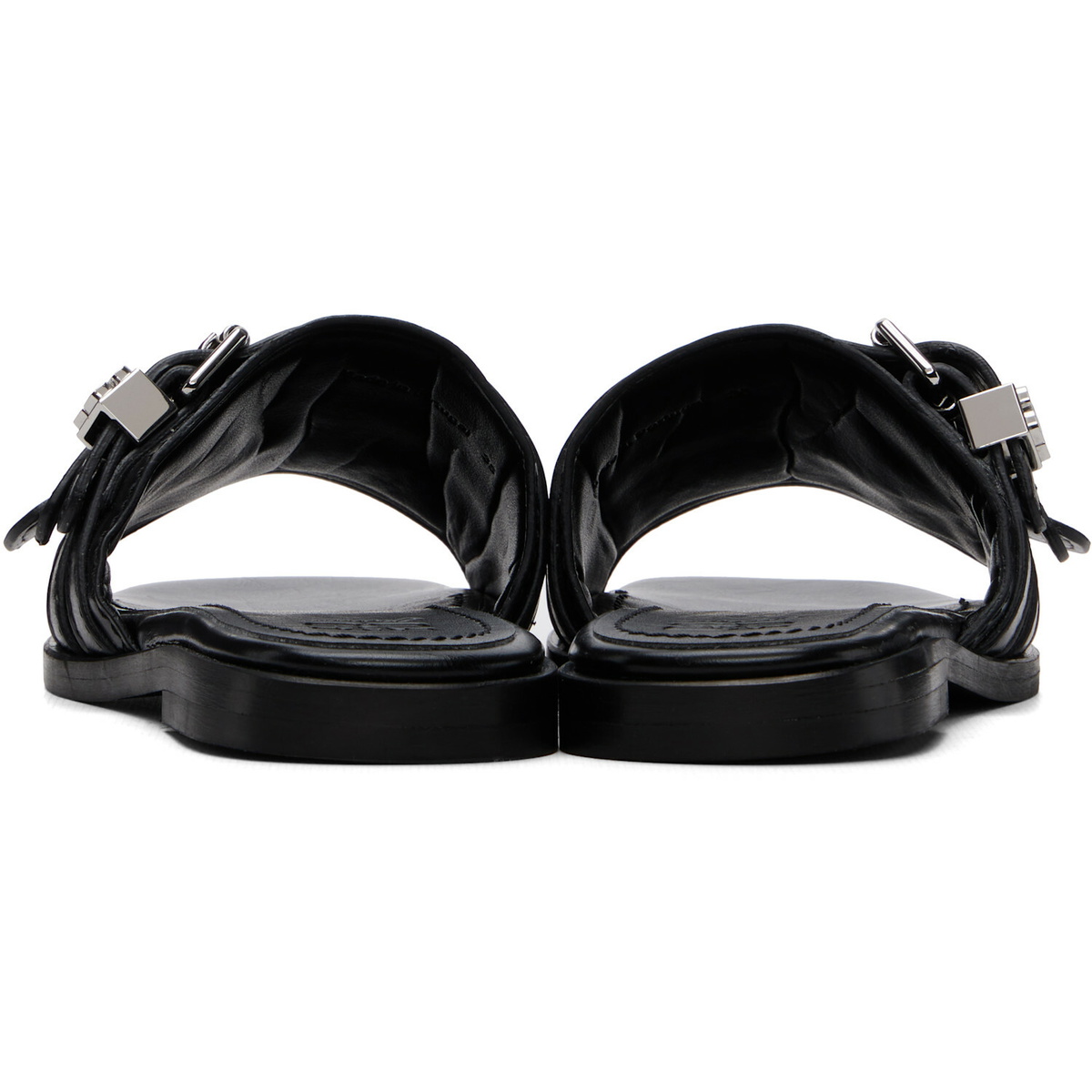 GANNI Black Sue Triple Flat Sandals