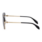 Alexander McQueen Gold Skull Square Sunglasses