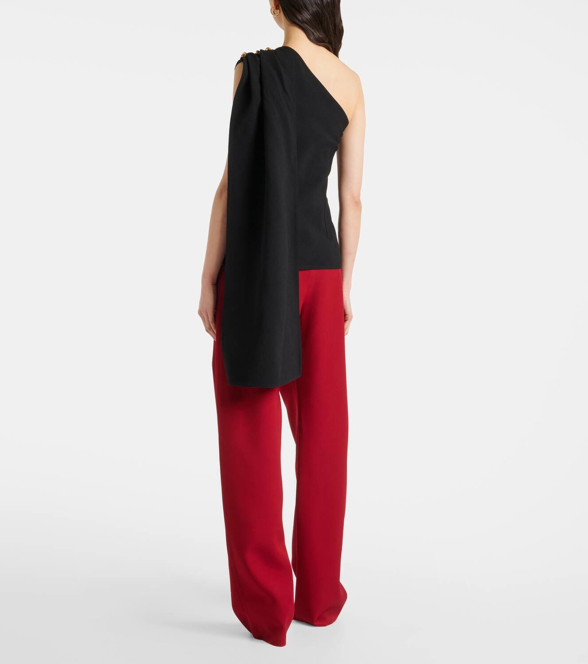 Bottega Veneta Knot caped draped crêpe top