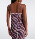 Bananhot Solay sheer lace-trimmed printed top