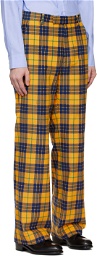 Gucci Yellow & Blue Tartan Trousers
