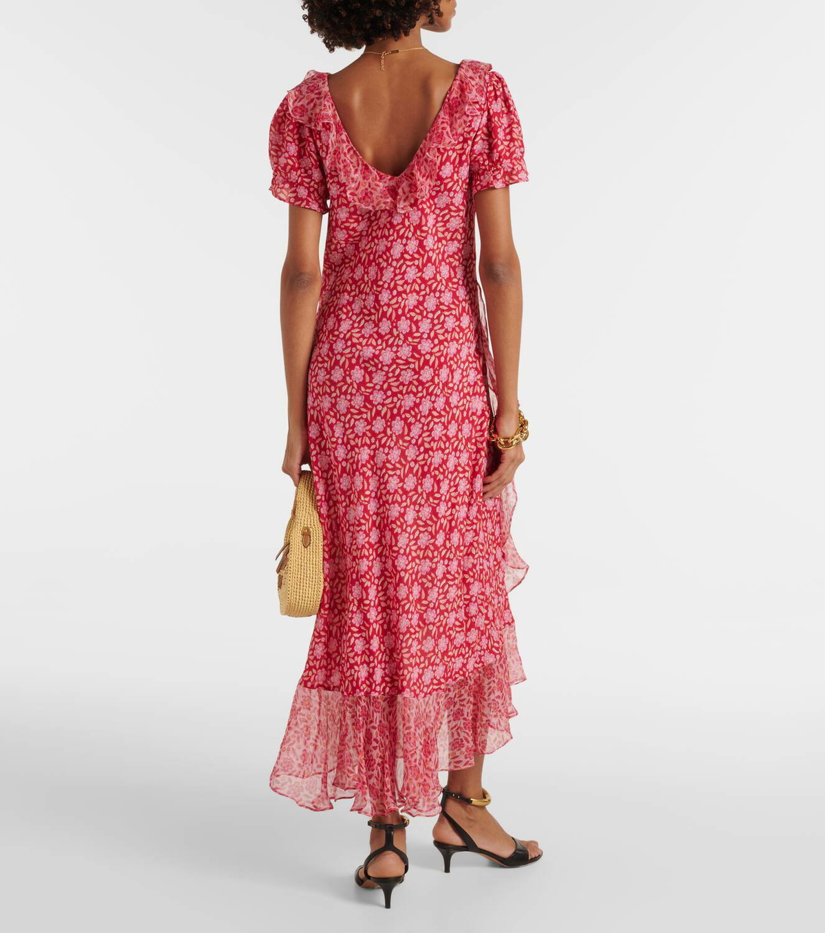 RIXO リキソー ブランド ワンピースAmina floral crepe 11084119 Amina floral crêpe midi dress in black - Rixo | Mytheresa