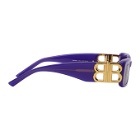 Balenciaga Purple Rectangular Sunglasses