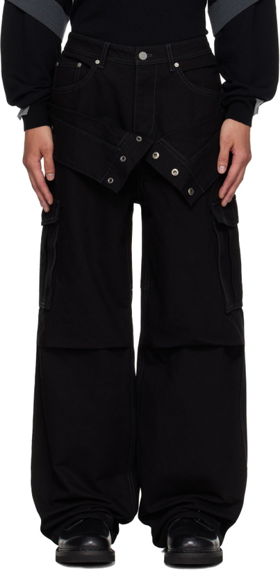 Photo: Andersson Bell Black Double Waist Work Wide-Leg Jeans