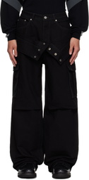 Andersson Bell Black Double Waist Work Wide-Leg Jeans