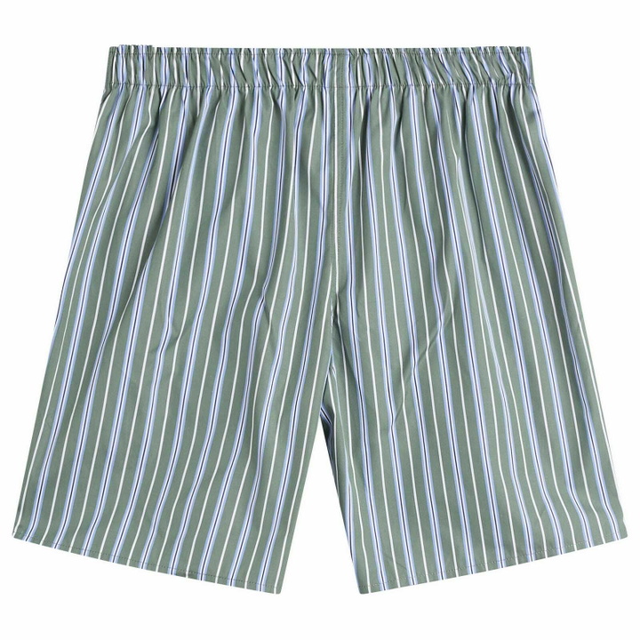 Photo: Hommegirls Women's Long Boxer Shorts in Green Porto Stripe