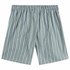 Hommegirls Women's Long Boxer Shorts in Green Porto Stripe