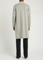 Eileen Fisher Checked Cotton and Cashmere-blend Cardigan Light Grey