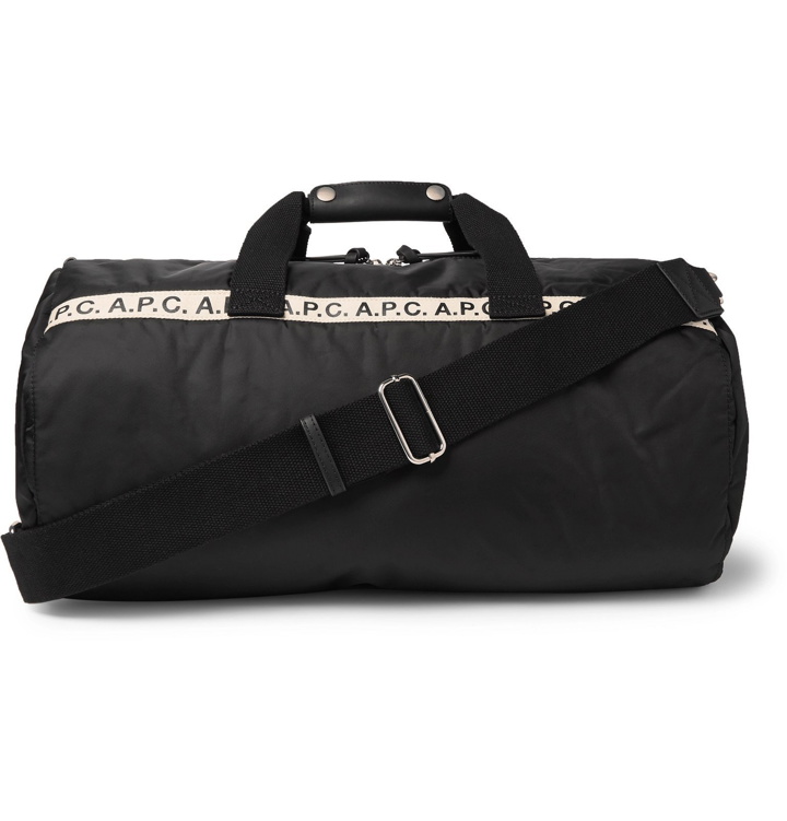 Photo: A.P.C. - Logo-Print Tape-Trimmed Nylon Holdall - Black