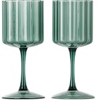 Fazeek Green Wave Wine Glass Set