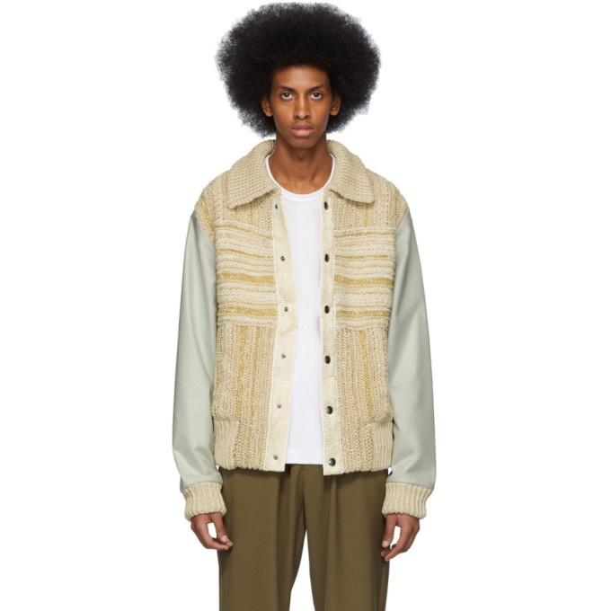 Photo: Acne Studios Beige Knit Komber Jacket