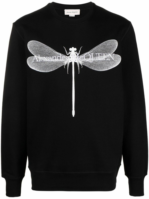 Photo: ALEXANDER MCQUEEN - Dragonfly Print Organic Cotton Sweatshirt