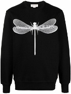ALEXANDER MCQUEEN - Dragonfly Print Organic Cotton Sweatshirt