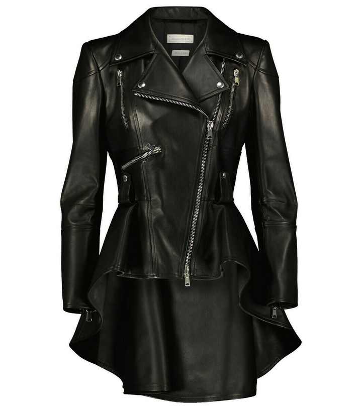 Photo: Alexander McQueen Peplum leather biker jacket