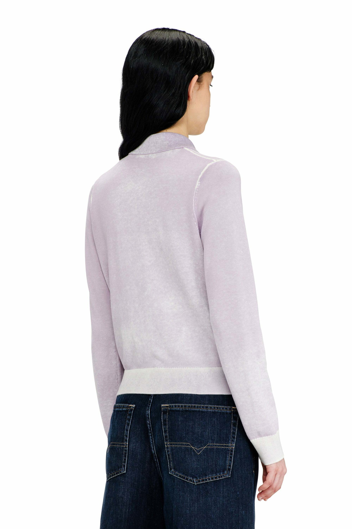 Diesel Cardigan with faded reverse print - Knitwear Womens in Violet