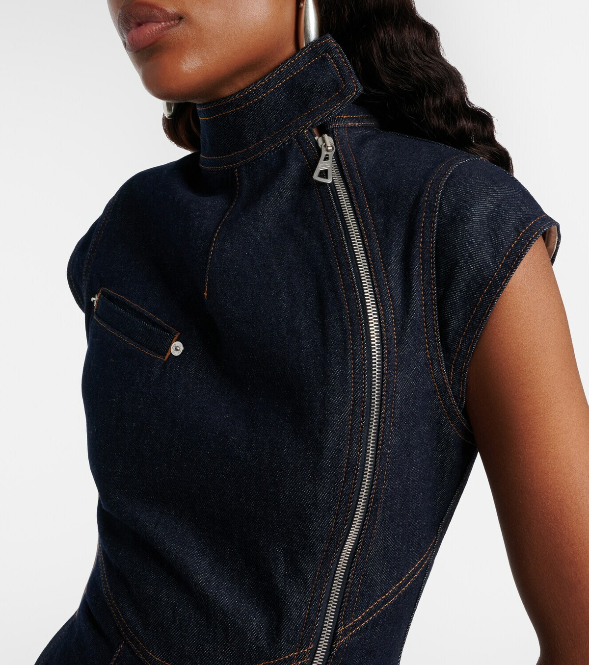 Jean Paul Gaultier Cutout denim minidress