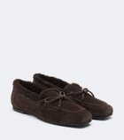 Aeyde Jasper shearling-lined suede boat shoes