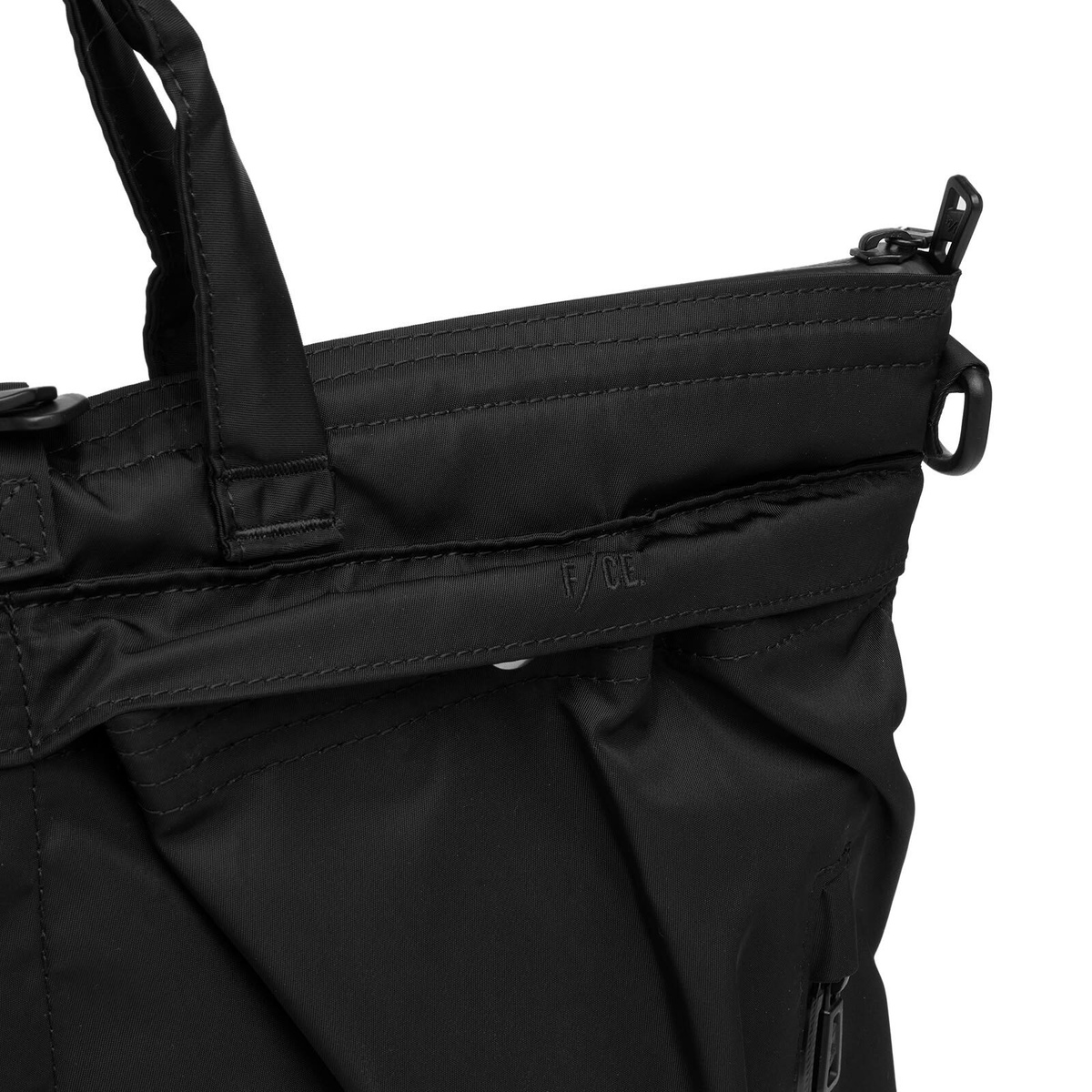 F/CE. Men's Recycled Twill 3-Way Helmet Bag in Black F/CE.