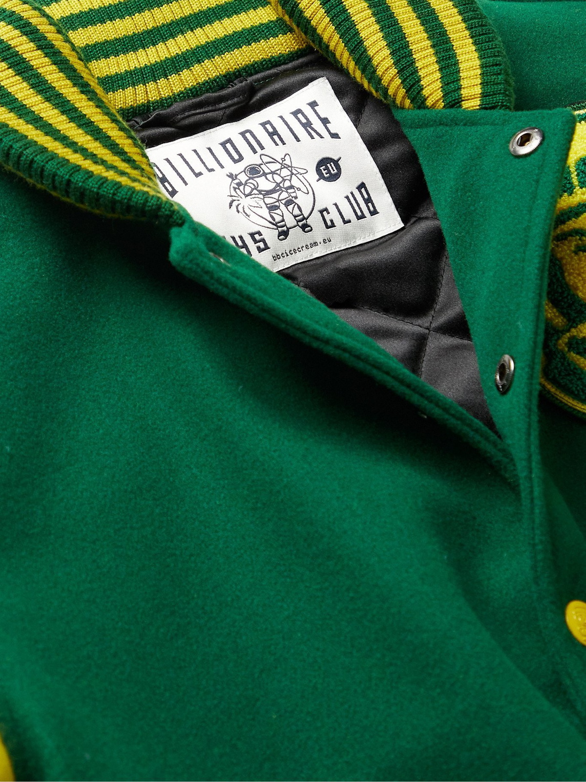 Billionaire Boys Club Green Yellow Varsity Jacket - Maker of Jacket