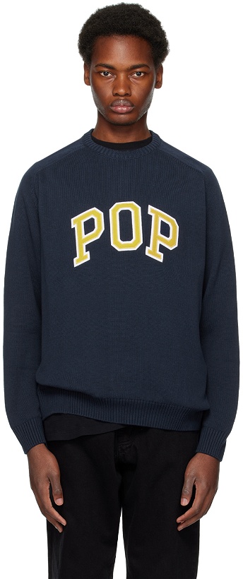 Photo: Pop Trading Company Navy Arch Sweater